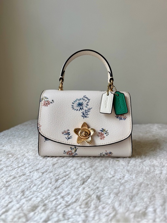 Coach Handbags - Coach mini Tilly bag with floral print and tea rose turnlock